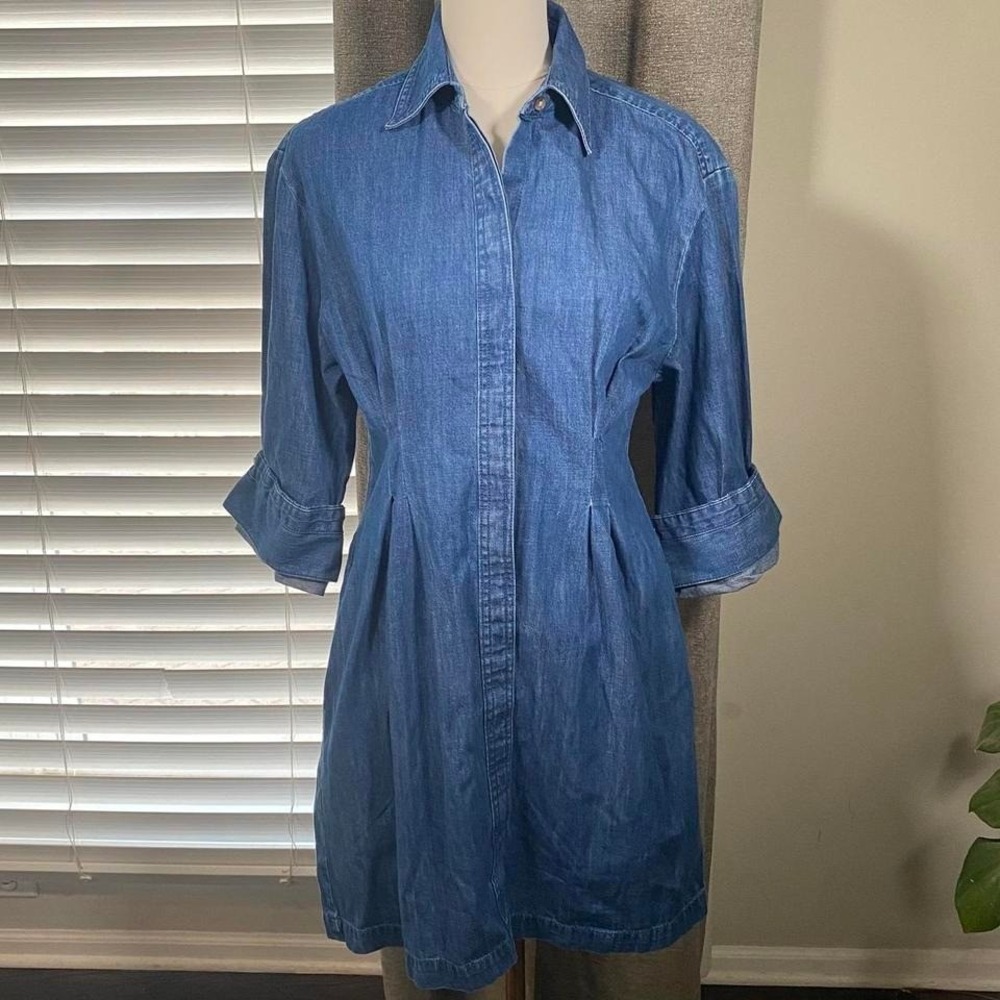 Madewell Blue Denim Midi Shirt Dress